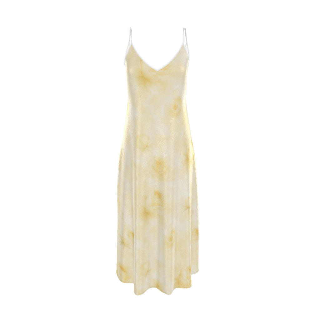 Yellow Rose Silk Maxi Slip Dress