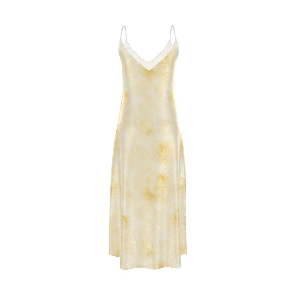 Yellow Rose Silk Maxi Slip Dress