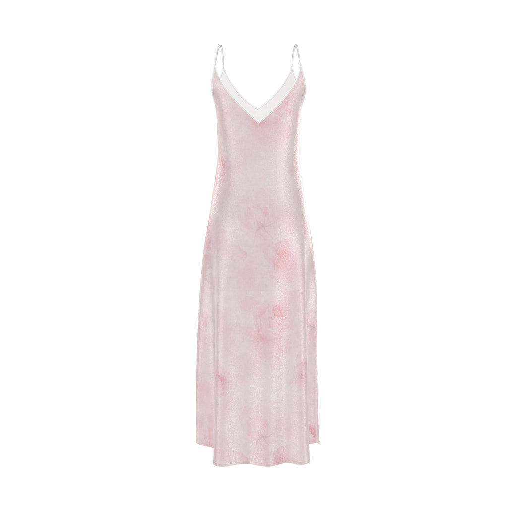 Pink Rose Silk Maxi Slip Dress