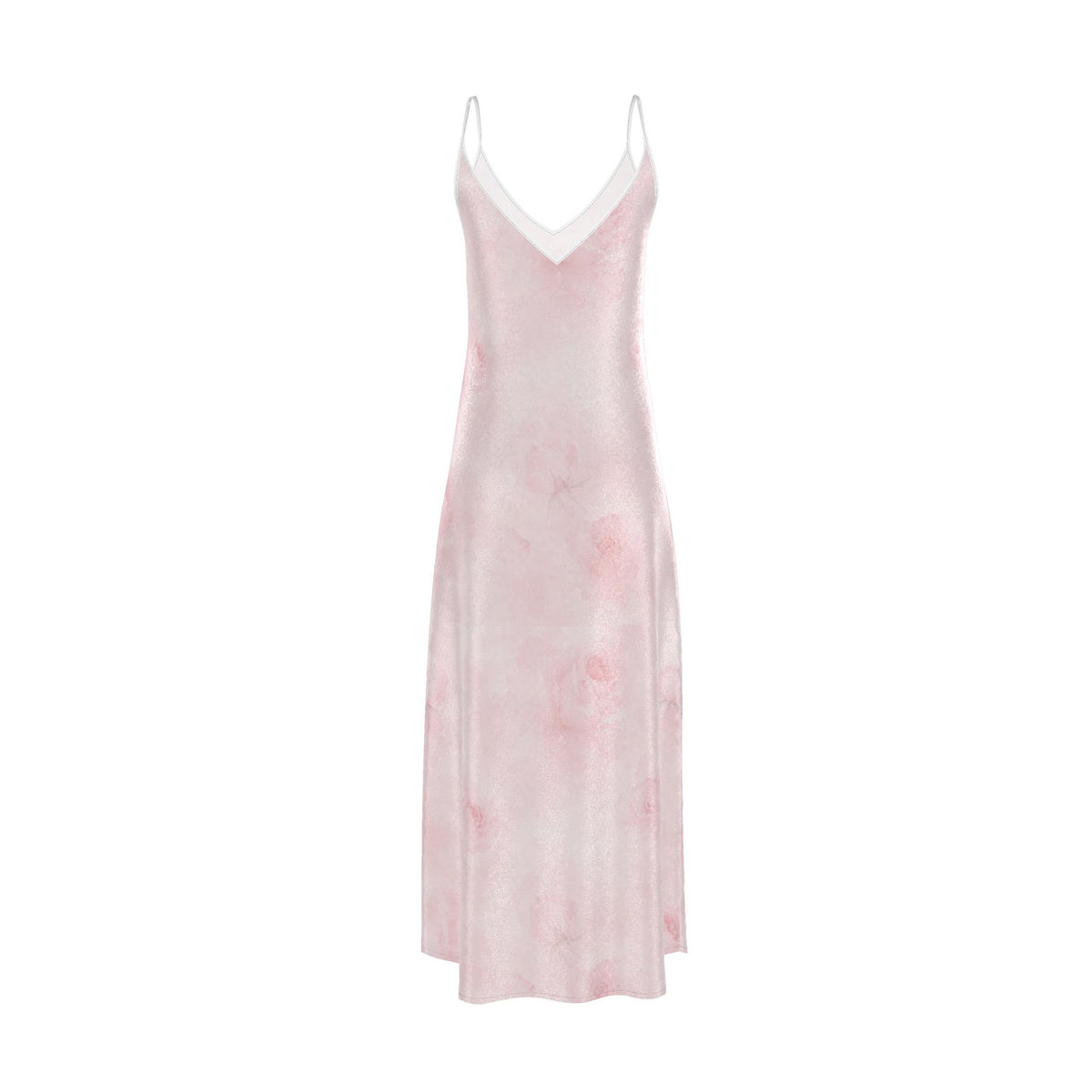 Pink Rose Silk Maxi Slip Dress