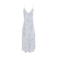 Blue Rose Silk Maxi Slip Dress