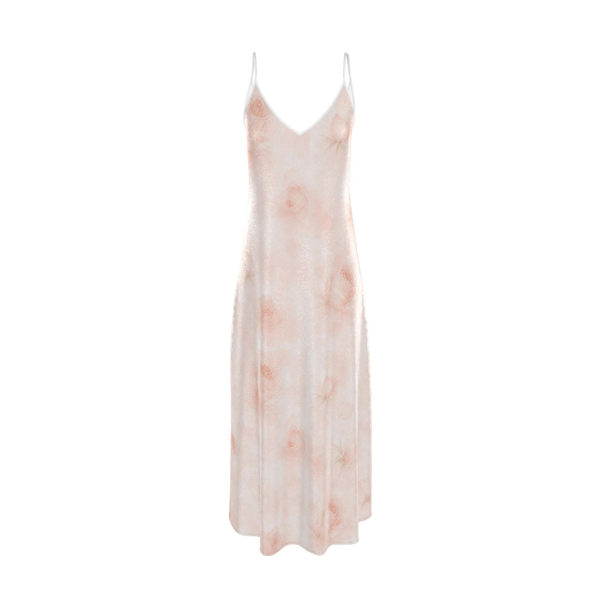 Peach Rose Silk Maxi Slip Dress