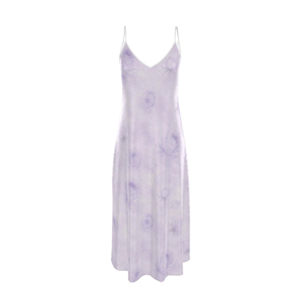 Lavender Rose Silk Maxi Slip Dress