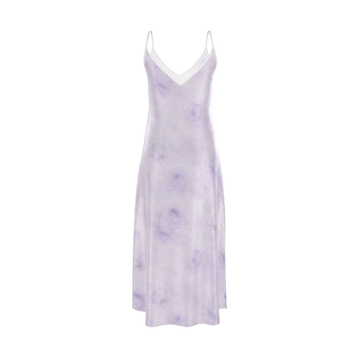 Lavender Rose Silk Maxi Slip Dress