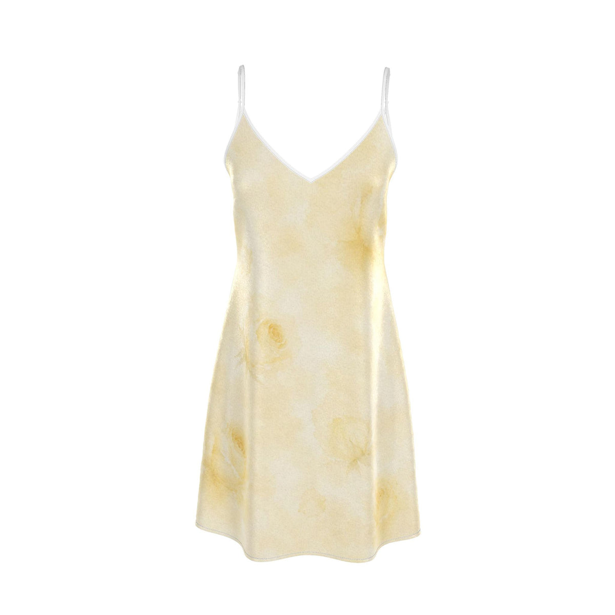 Yellow Rose Silk Midi Slip Dress