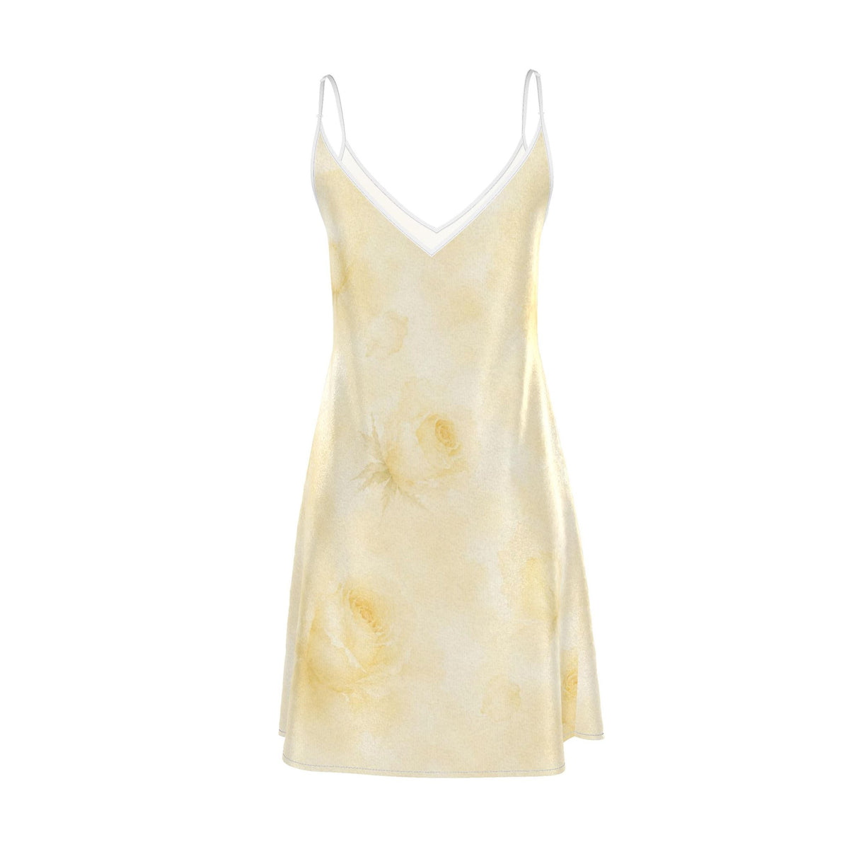 Yellow Rose Silk Midi Slip Dress
