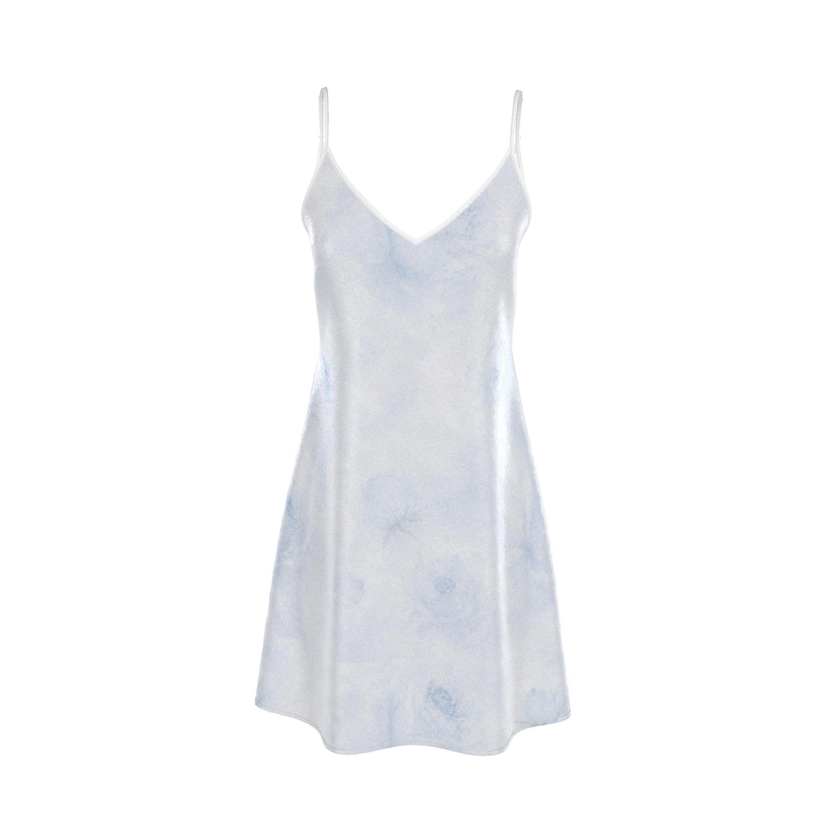 Blue Rose Silk Midi Slip Dress