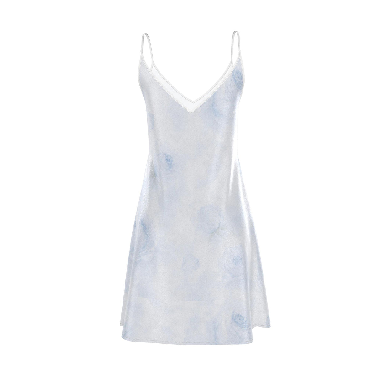 Blue Rose Silk Midi Slip Dress