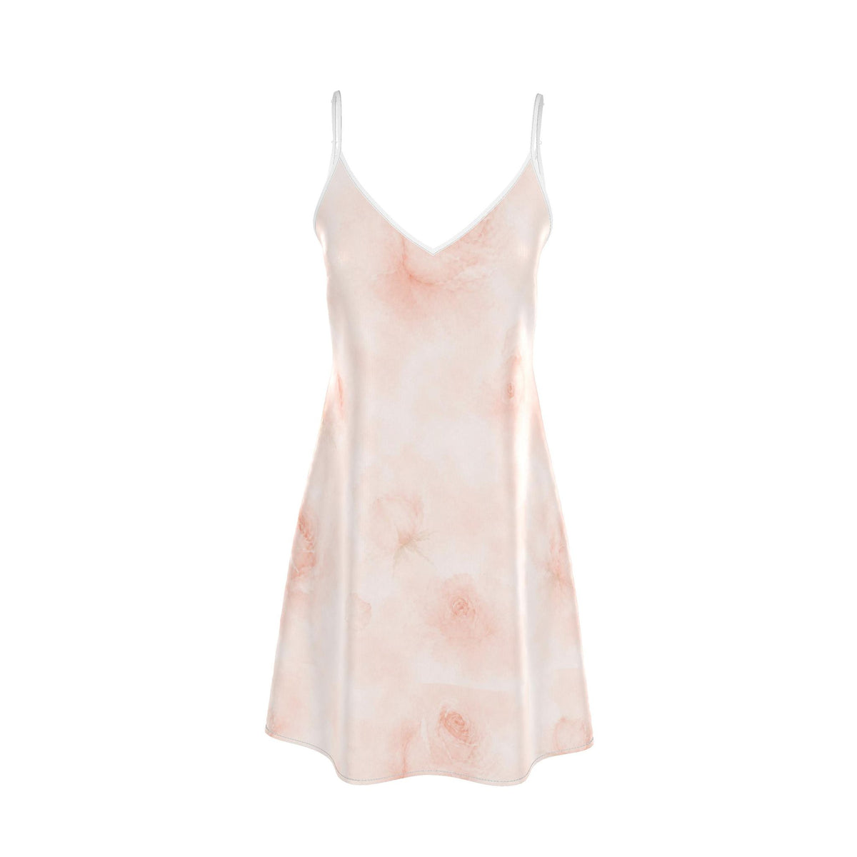 Peach Rose Silk Midi Slip Dress