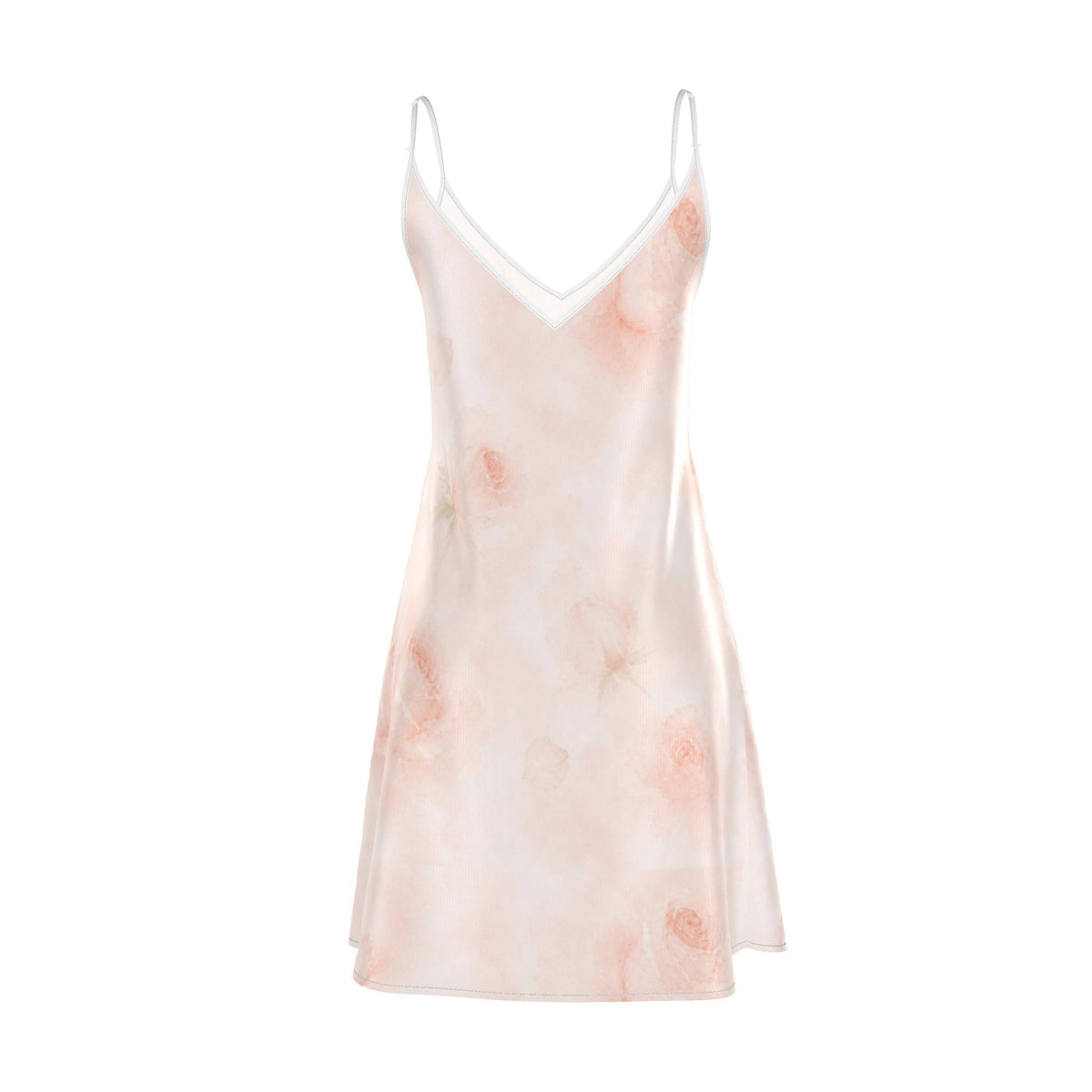 Peach Rose Silk Midi Slip Dress