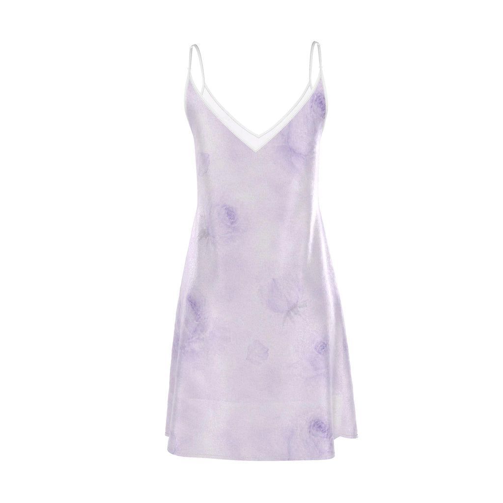 Lavender Rose Silk Midi Slip Dress