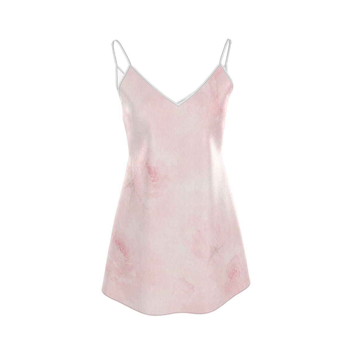 Pink Rose Silk Mini Slip Dress