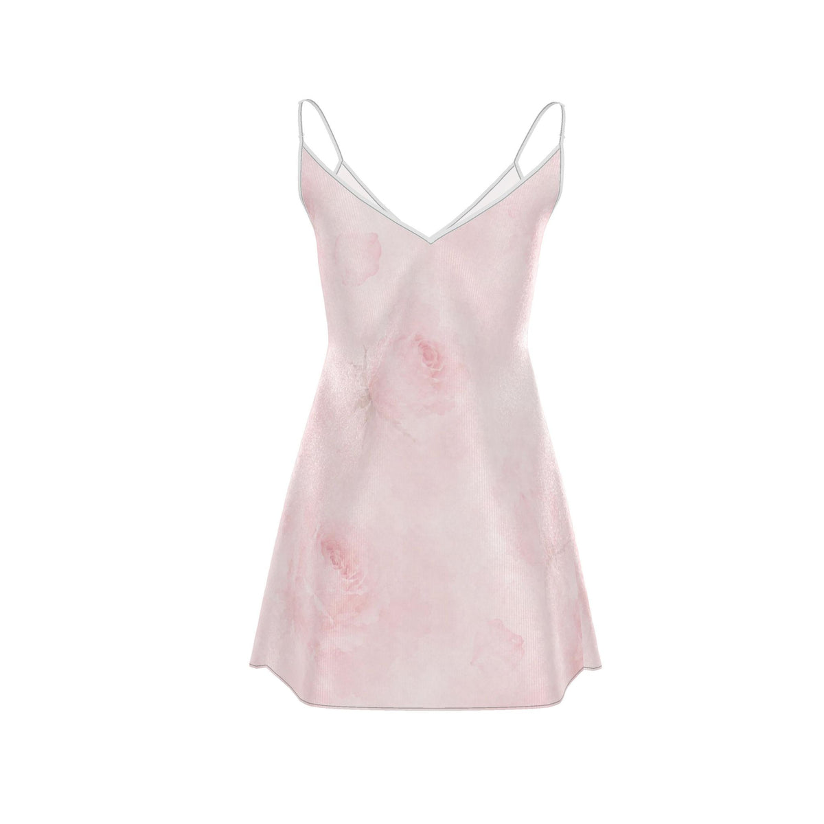 Pink Rose Silk Mini Slip Dress