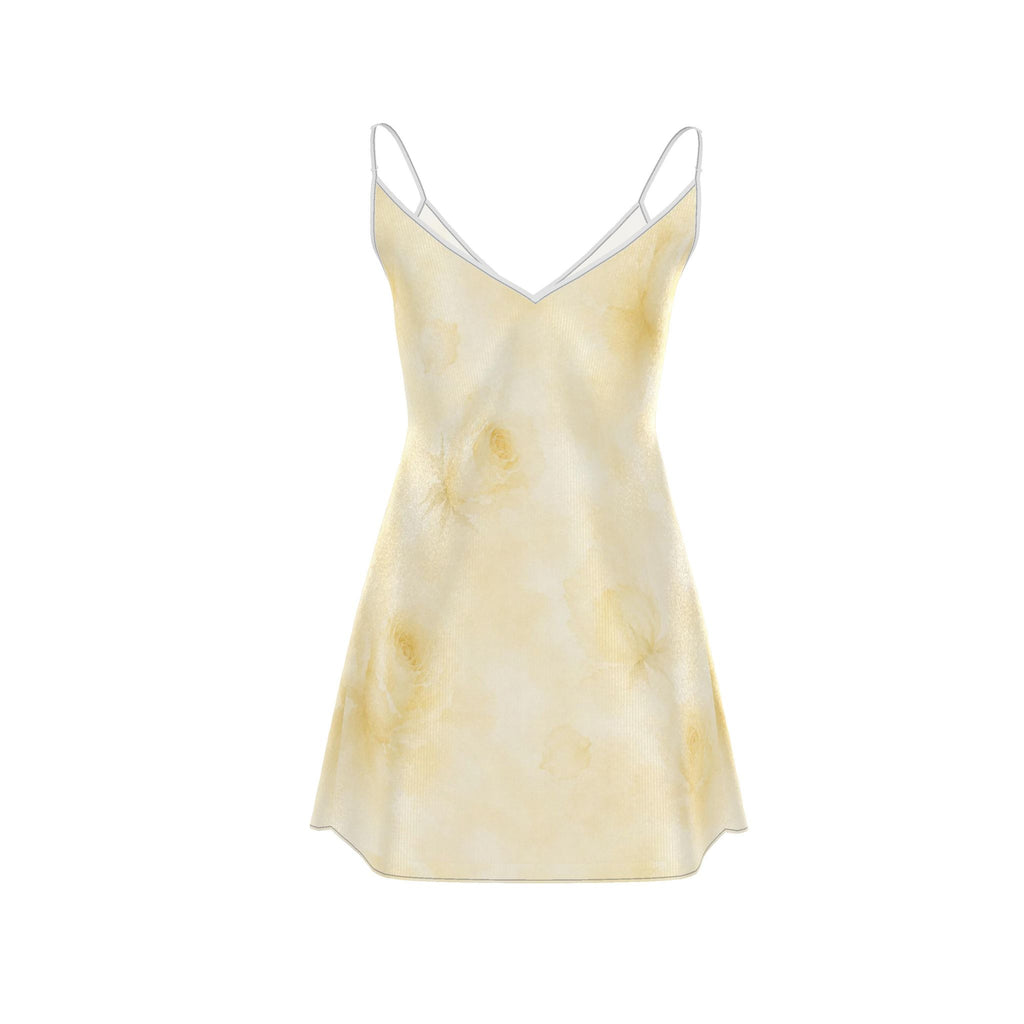 Yellow Rose Silk Mini Slip Dress