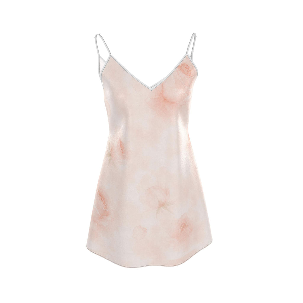 Blush Rose Silk Mini Slip Dress