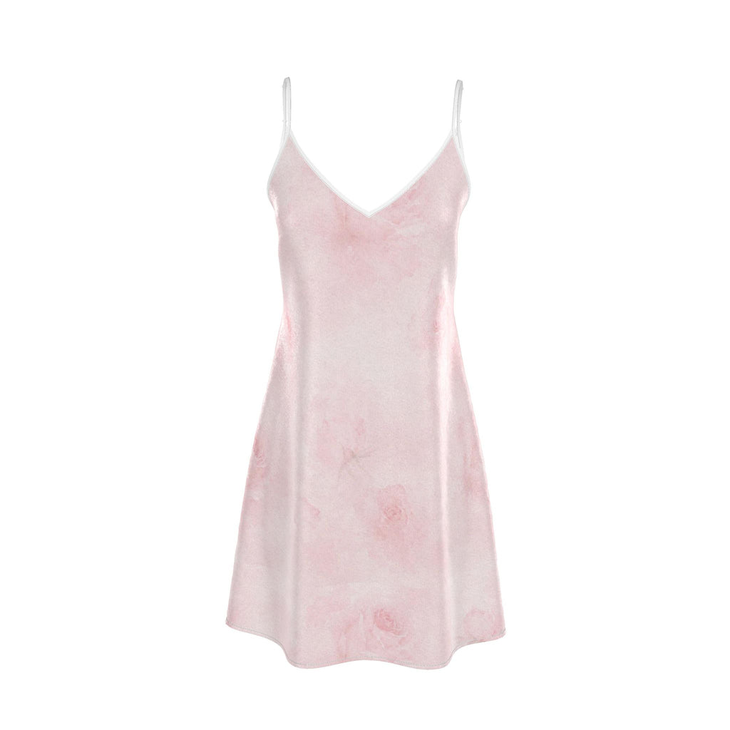 Pink Rose Silk Midi Slip Dress