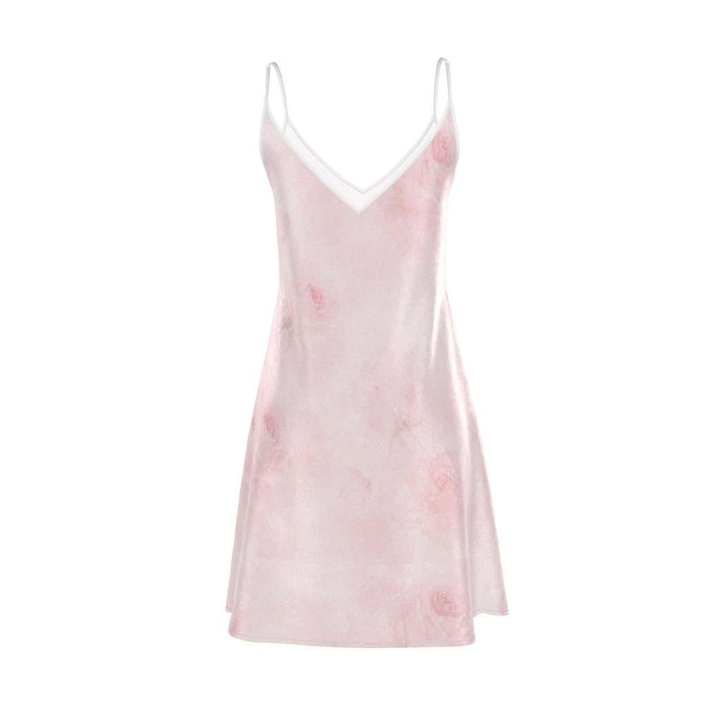 Pink Rose Silk Midi Slip Dress