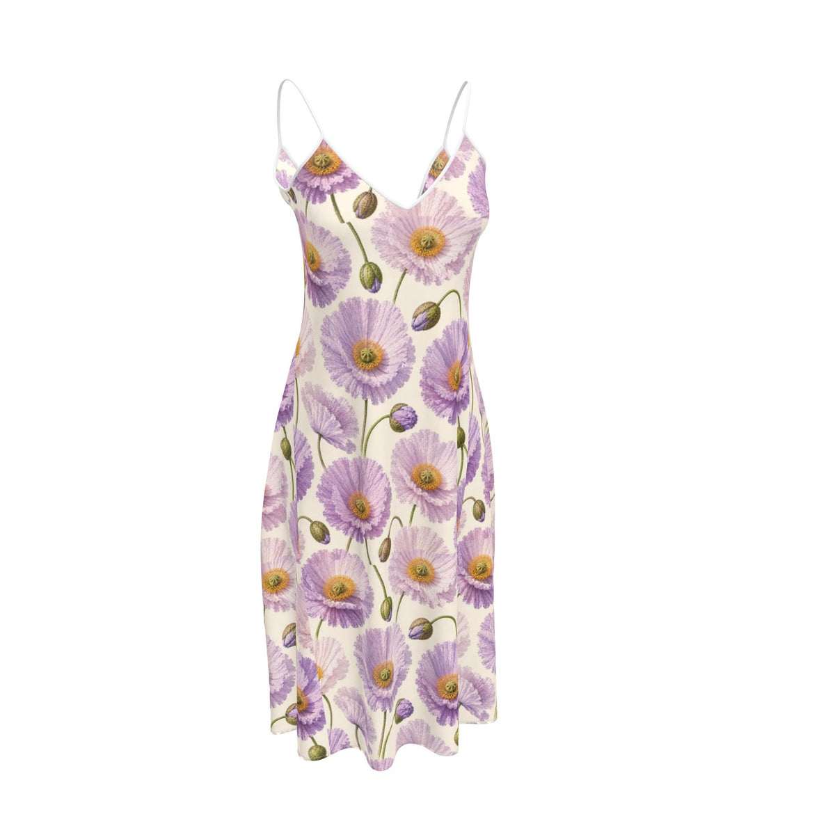 Lavender Poppy Midi Dress