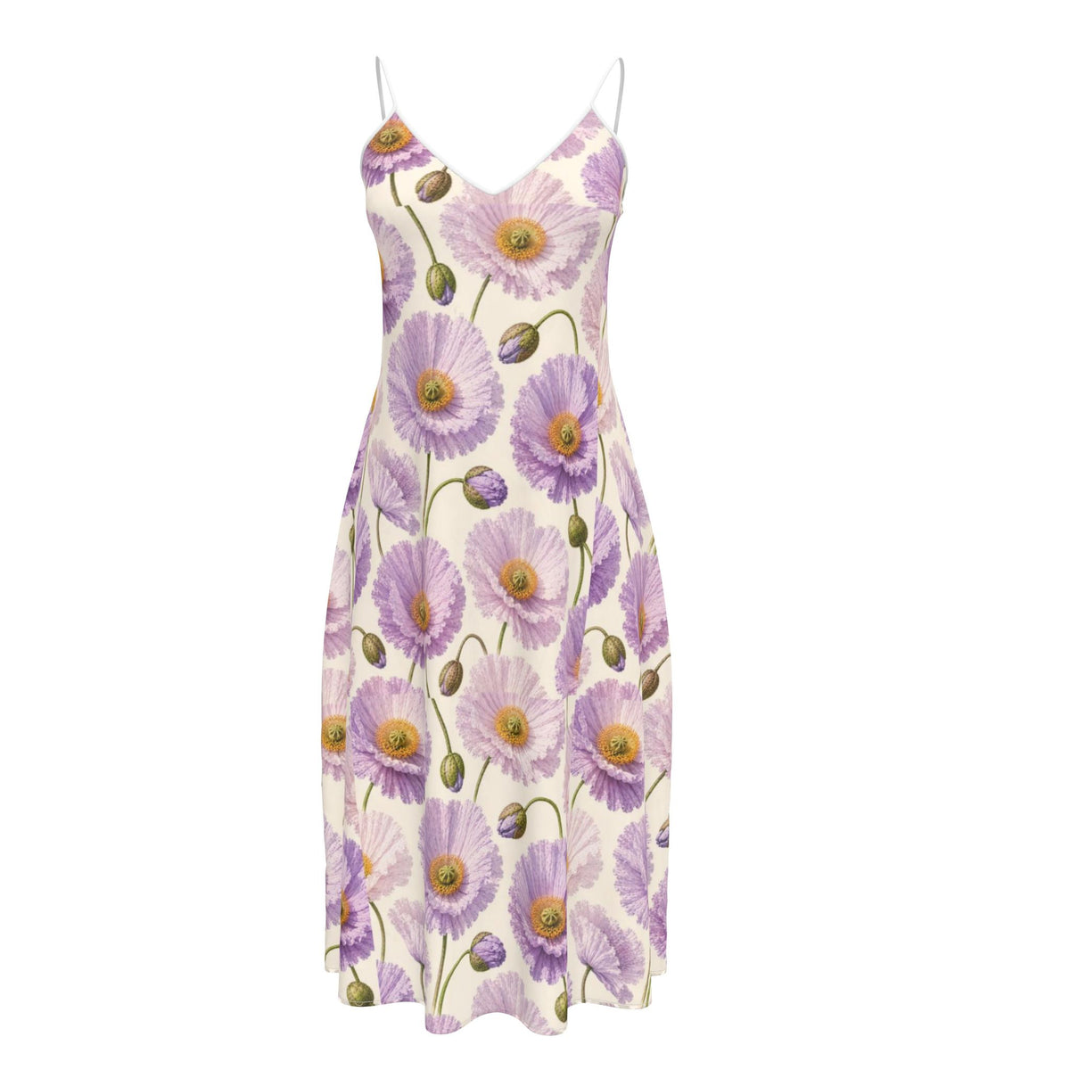 Lavender Poppy Midi Dress