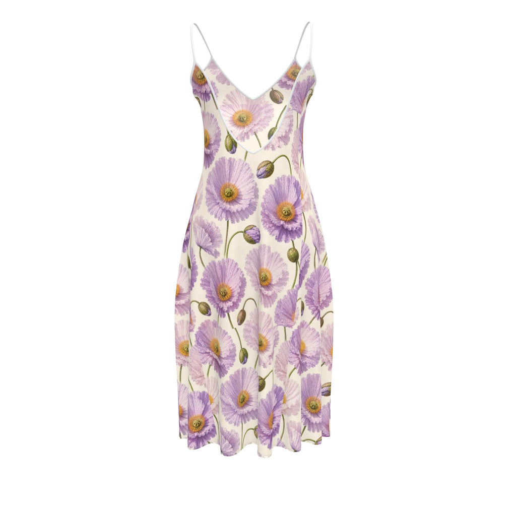 Lavender Poppy Midi Dress