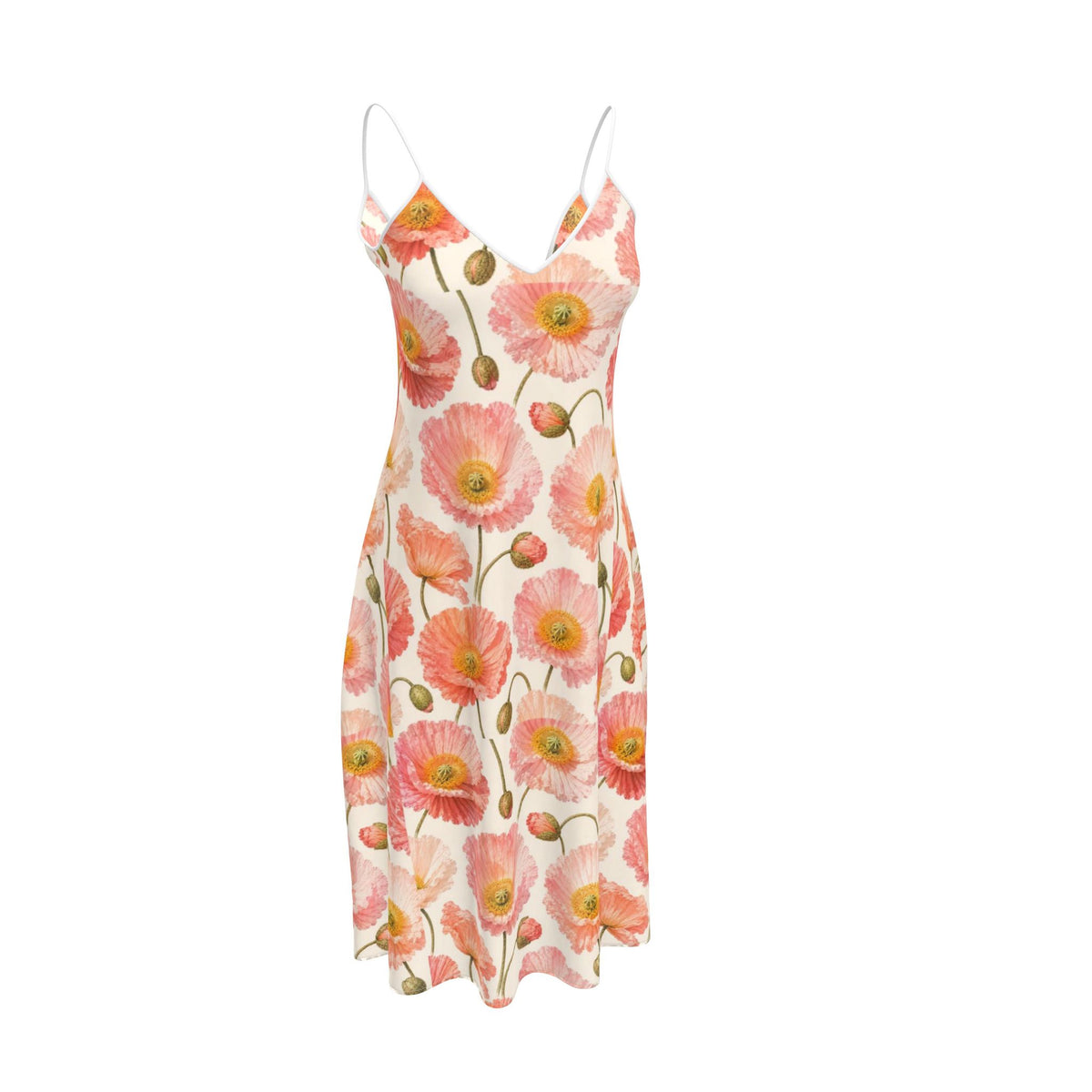 Tangerine Poppy Midi Dress