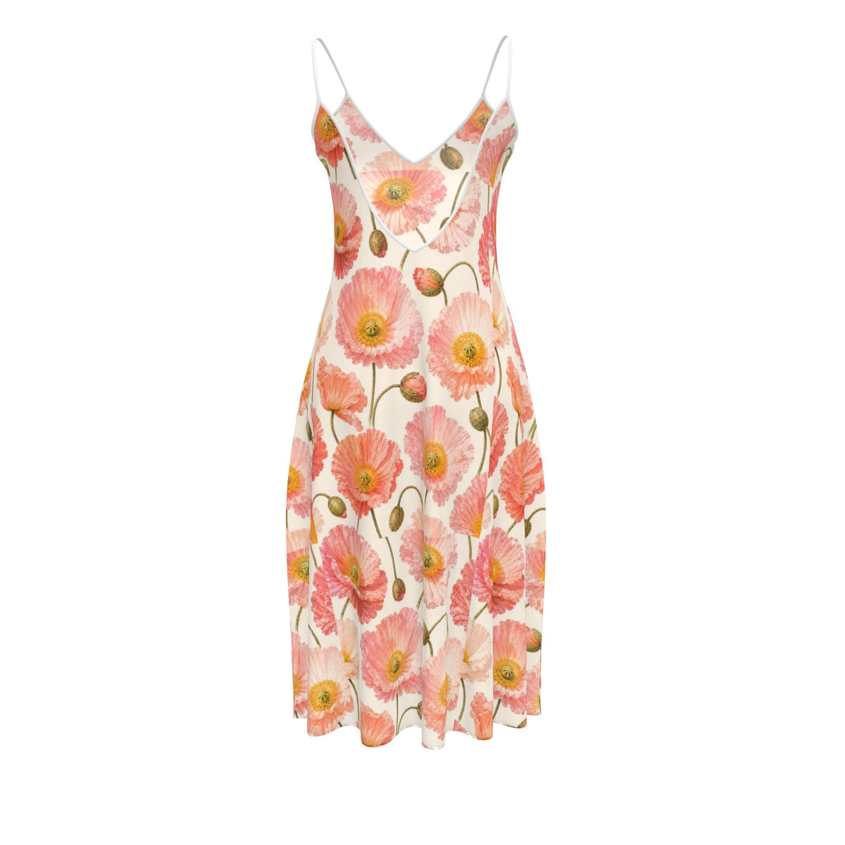 Tangerine Poppy Midi Dress