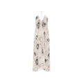 Black and White Rose Silk Halterneck backless dress