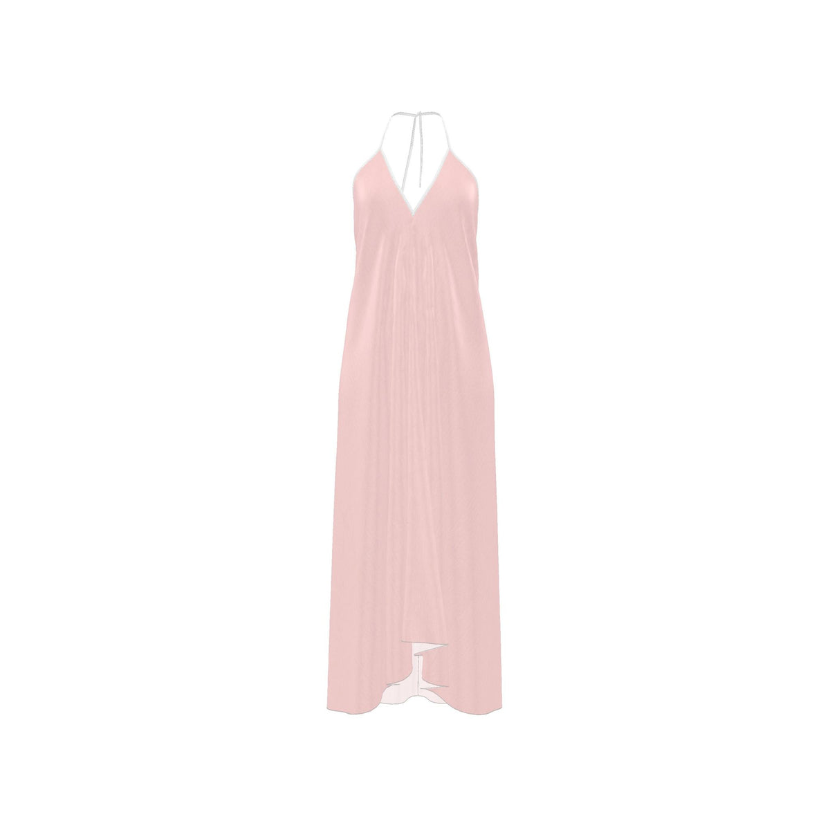 Blush Halter Silk Backless Dress