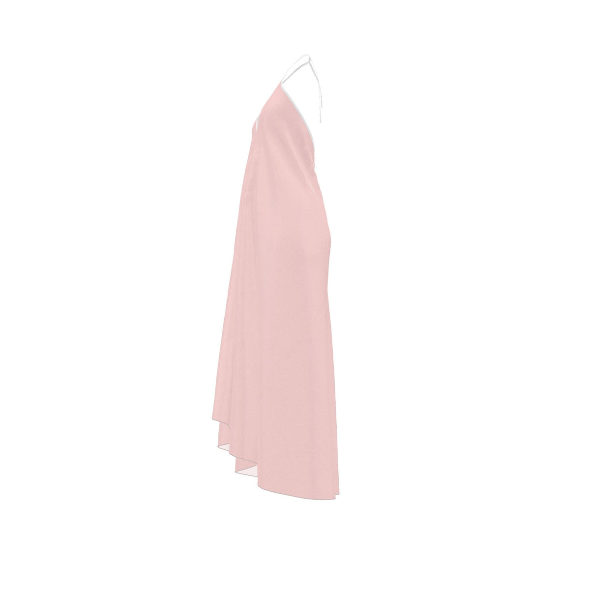 Blush Halter Silk Backless Dress