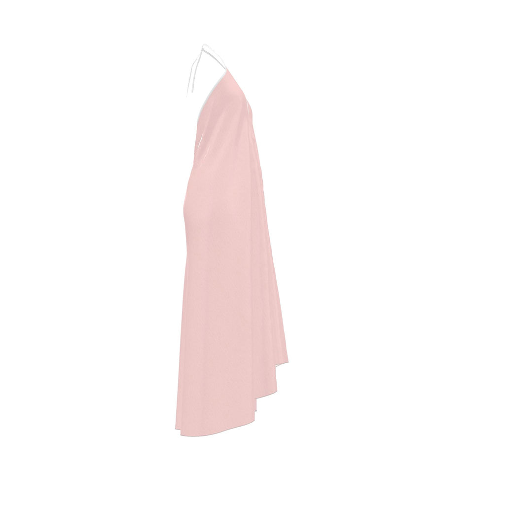 Blush Halter Silk Backless Dress