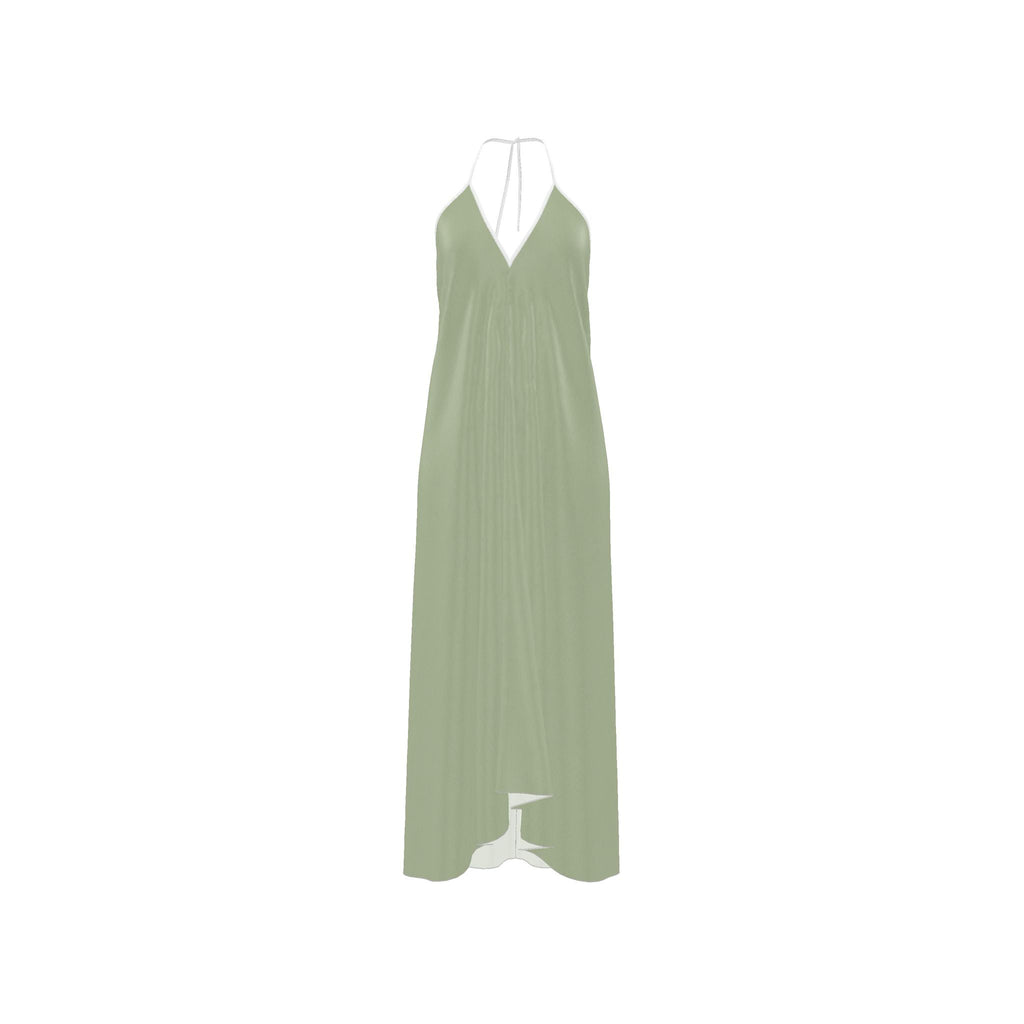 Sage Green Halterneck backless dress