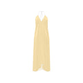 Butter Cream Silk Halter Backless Dress