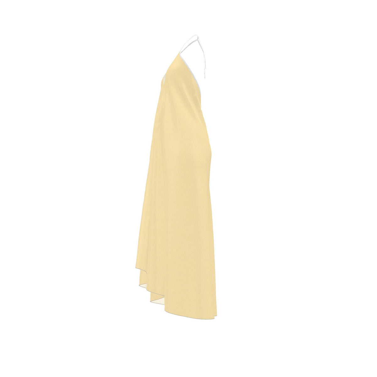 Butter Cream Silk Halter Backless Dress