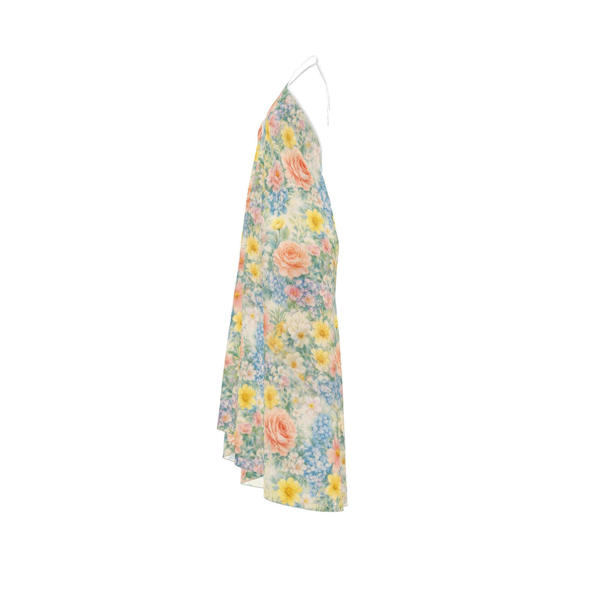 Wildflower Silk Halter Backless Dress