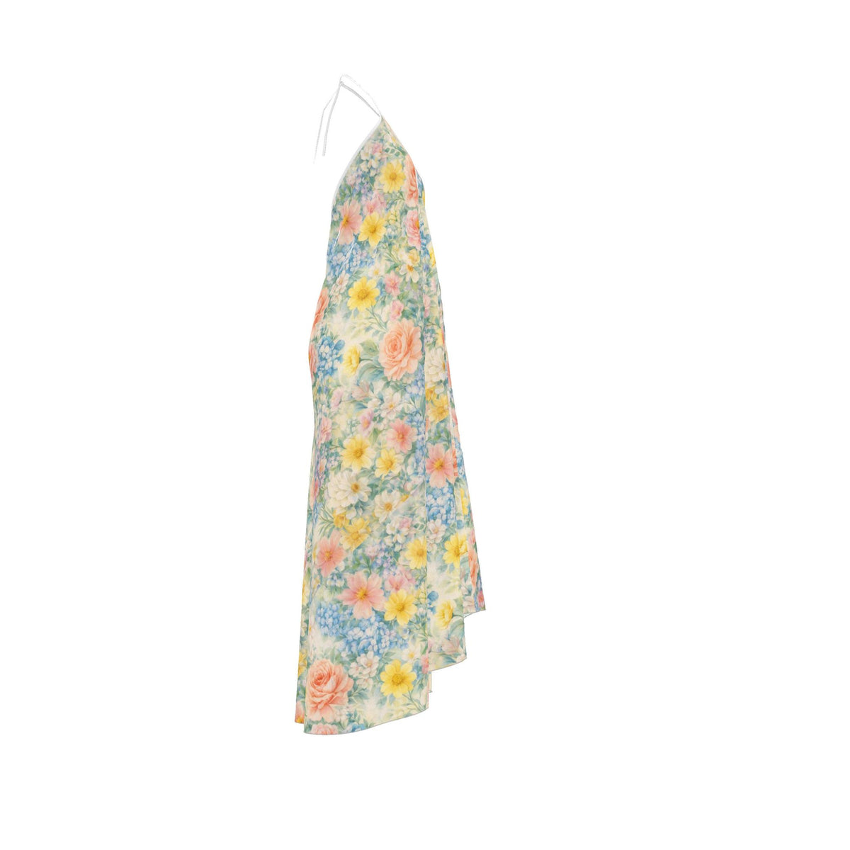 Wildflower Silk Halter Backless Dress