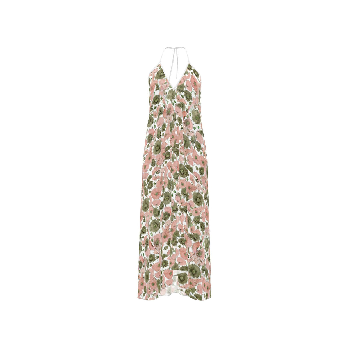 Blush & Sage Poppy Silk Halter dress