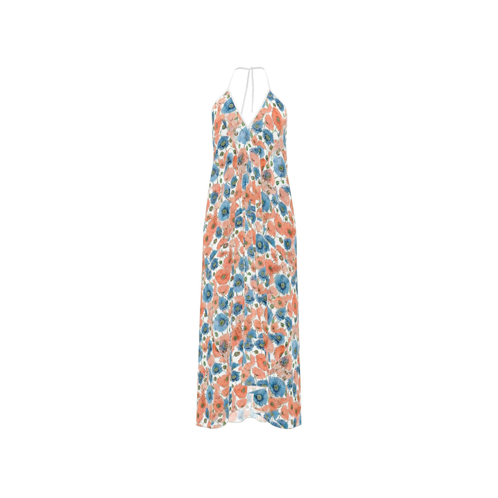 Coral & Bluebell Poppy Halter dress