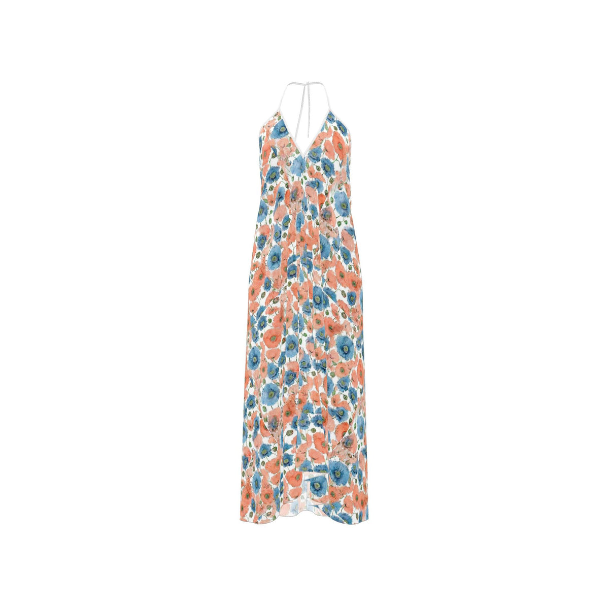 Coral & Bluebell Poppy Halter dress