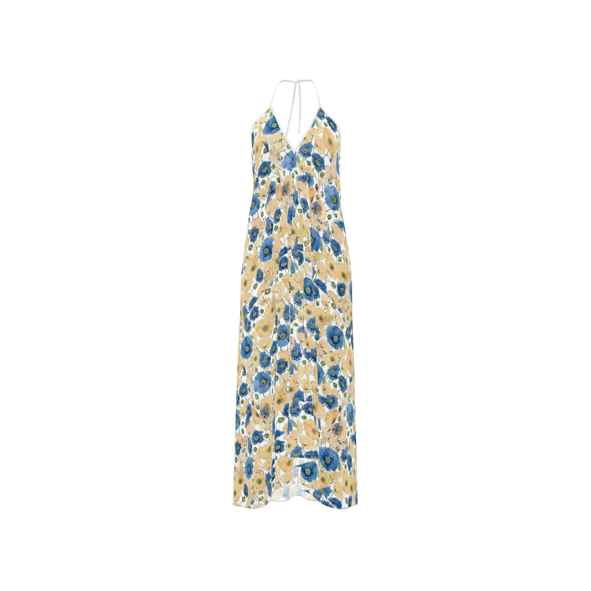 Cornflower & Cream Halter Backless dress