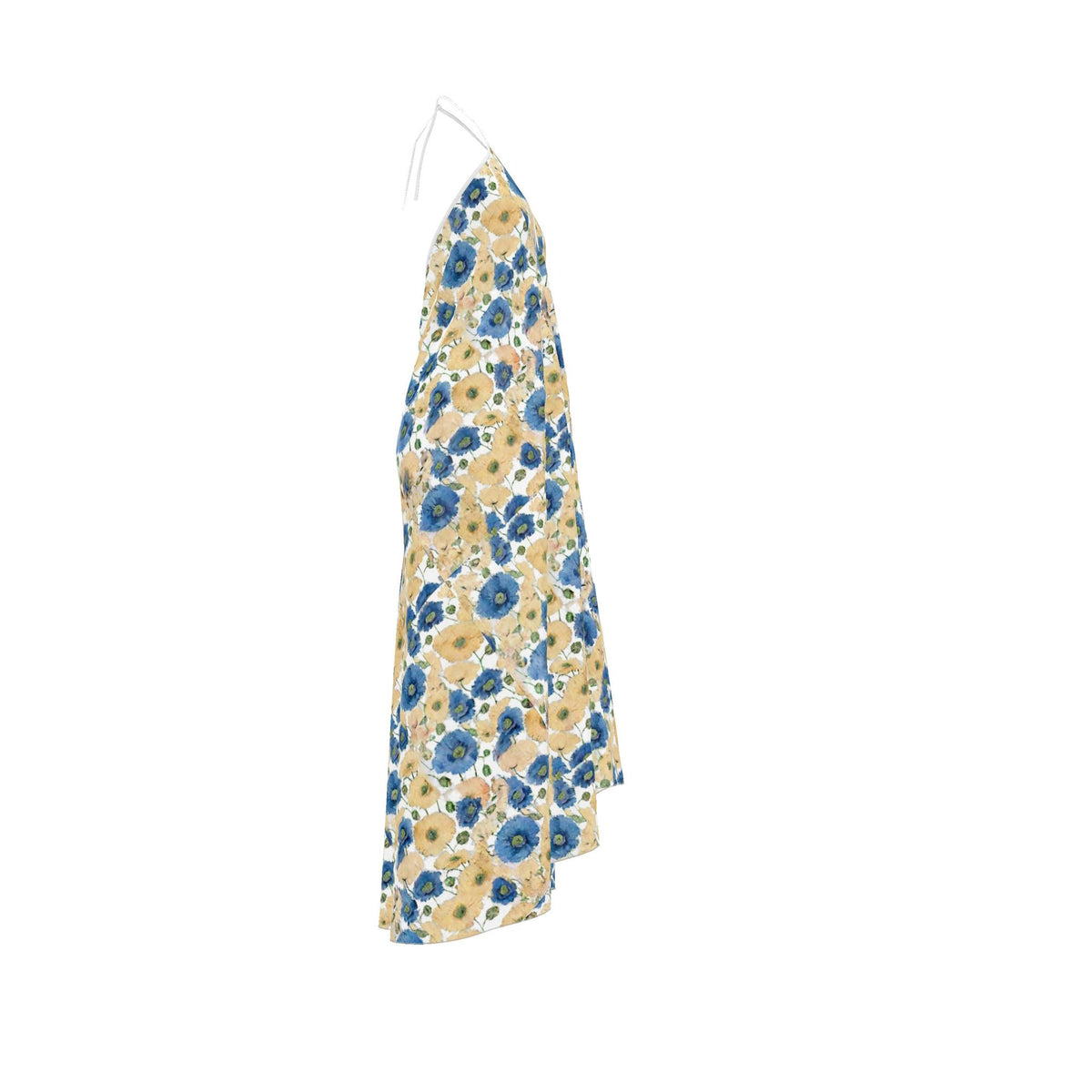 Cornflower & Cream Halter Backless dress