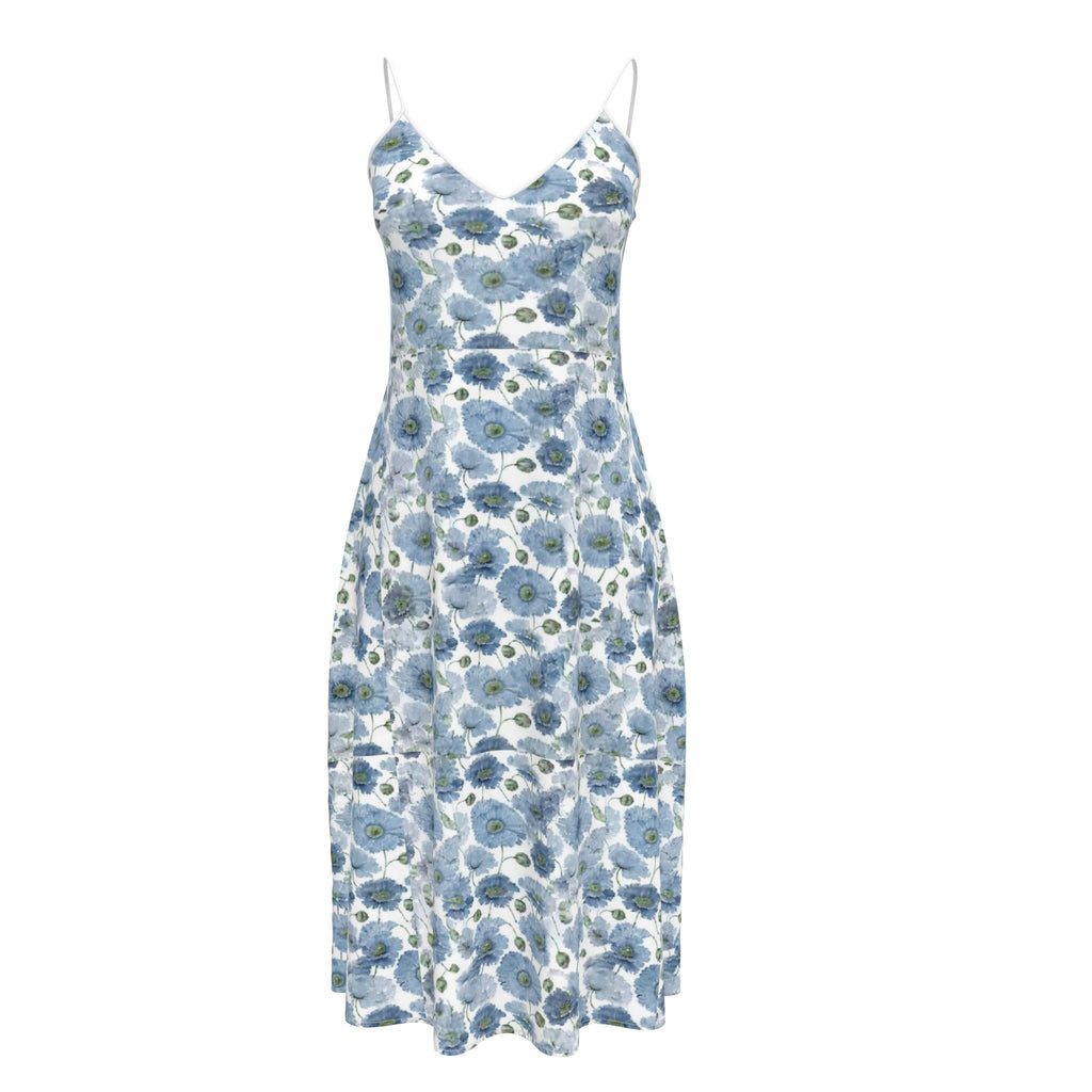 Blue Garden Midi Dress