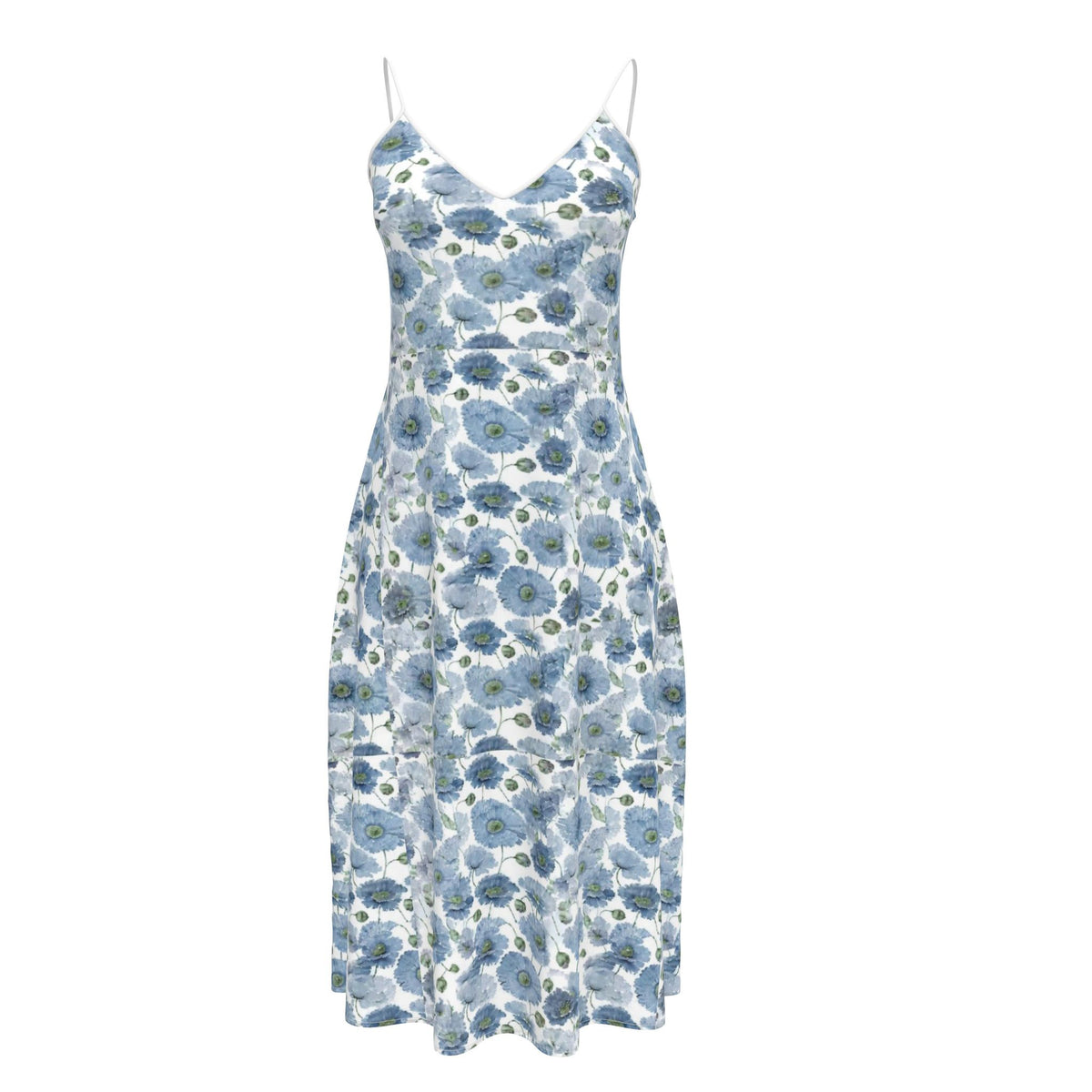Blue Garden Midi Dress