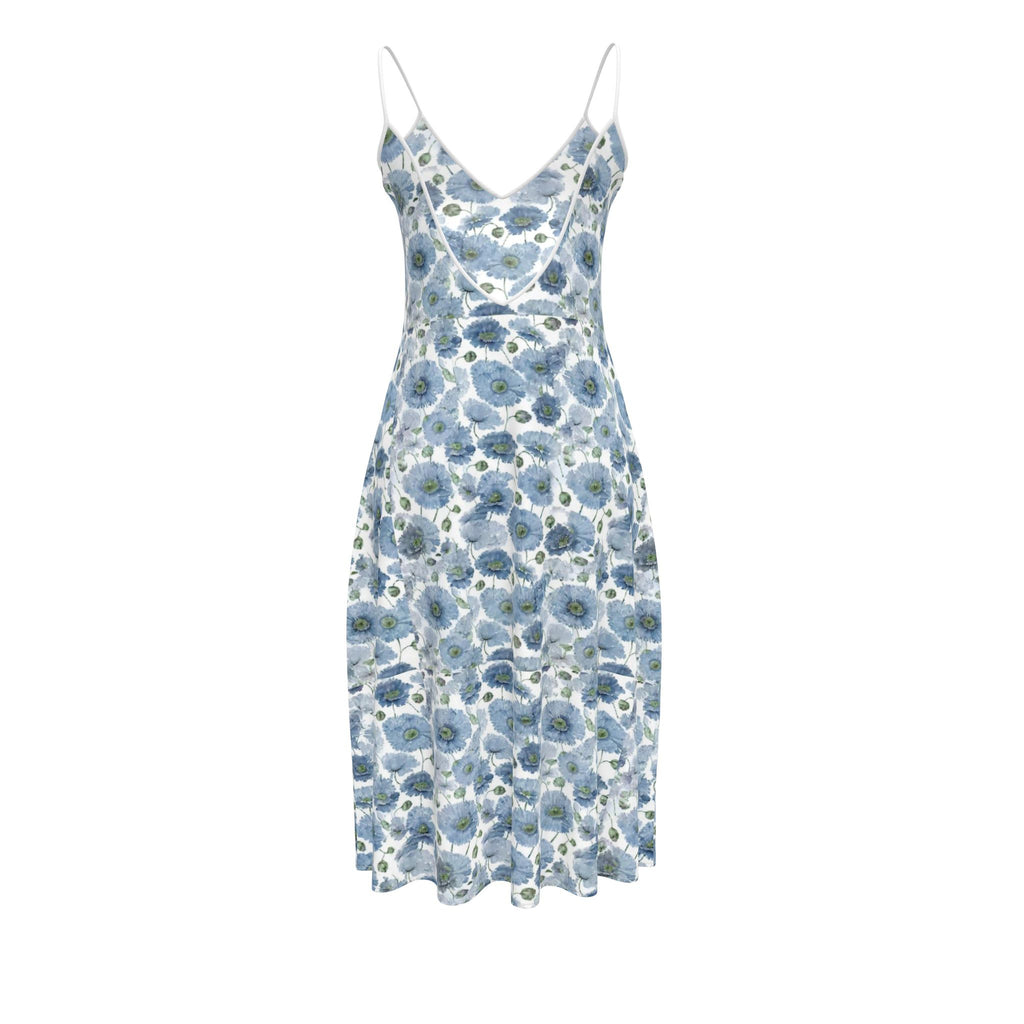 Blue Garden Midi Dress