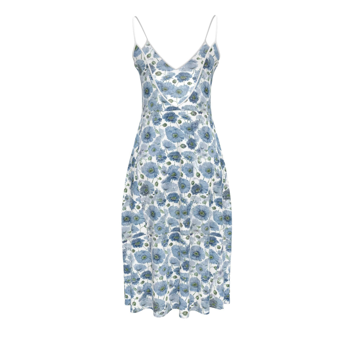 Blue Garden Midi Dress