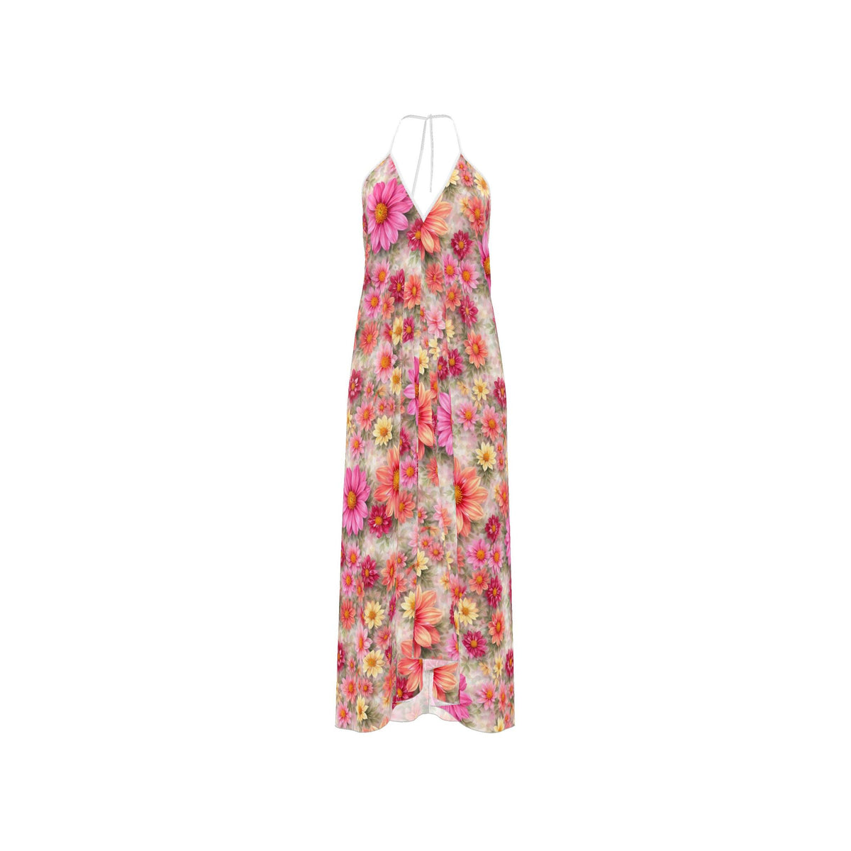 Wildflower Dawn Silk Halter Dress