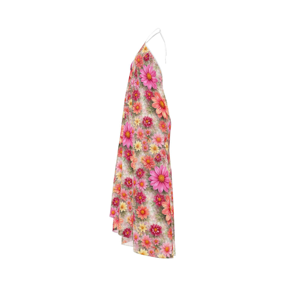 Wildflower Dawn Silk Halter Dress