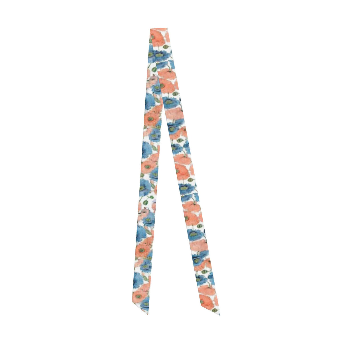 Coral & Bluebell Poppy Silk Hair Scarf