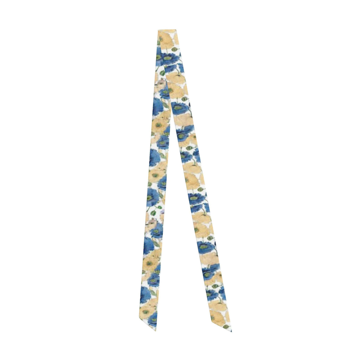 Cornflower & Cream Silk Hair Scarf