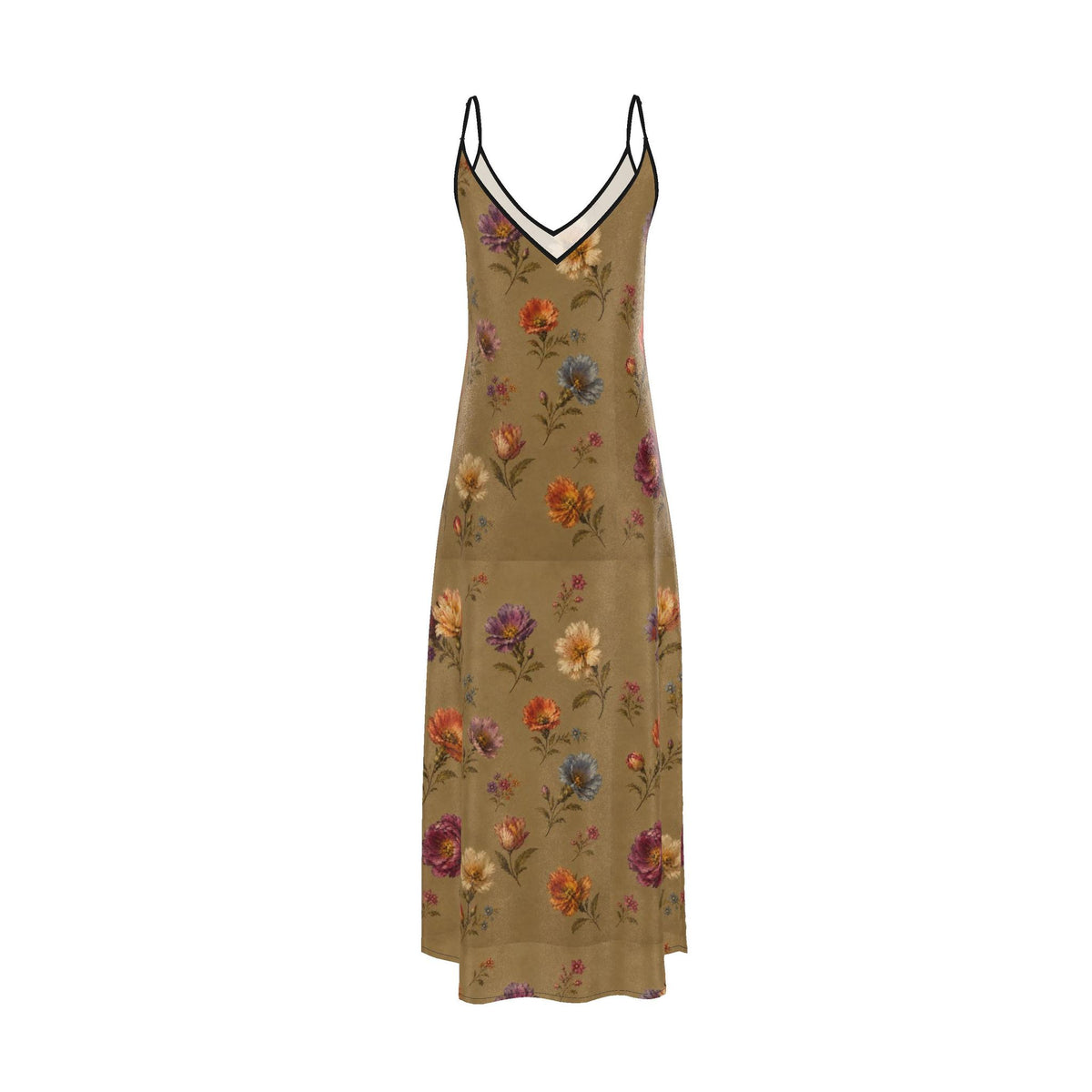 Fiori Silk Slip Dress Maxi