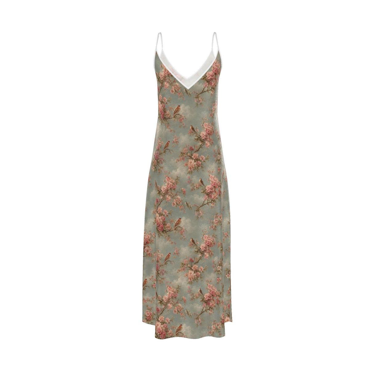 Uccelli Canori Silk Slip Dress Maxi